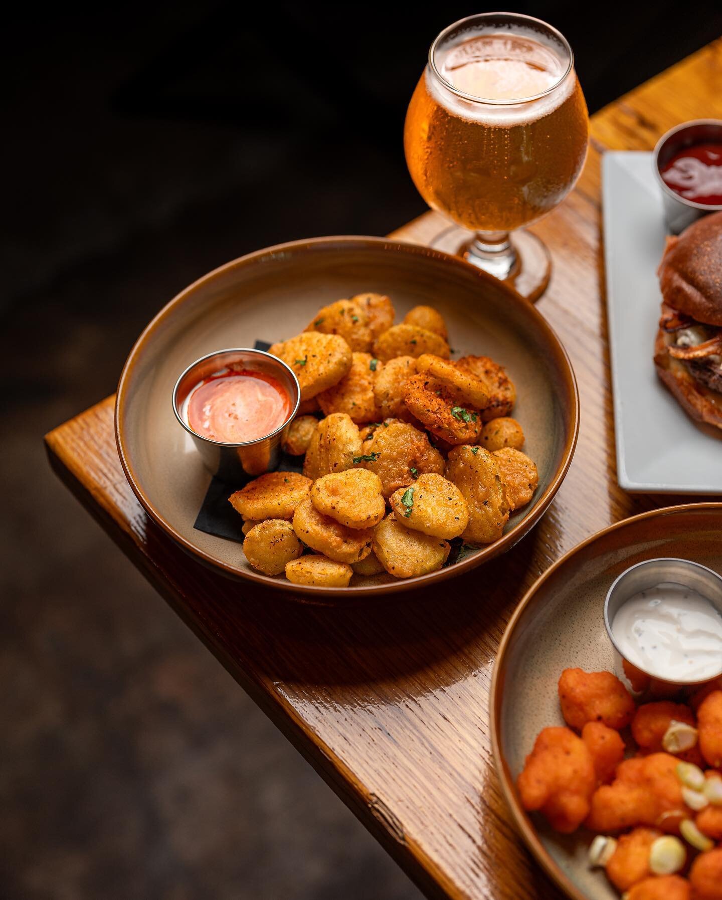 This Southern Classic is the perfect snack to end to a good night (or keep it going!) Craving a plate of fried pickles? Join us from 10pm to close, and give our Late-Night Menu a taste!

Pictured: Fried Pickles
Buttermilk breaded pickles, fried and t