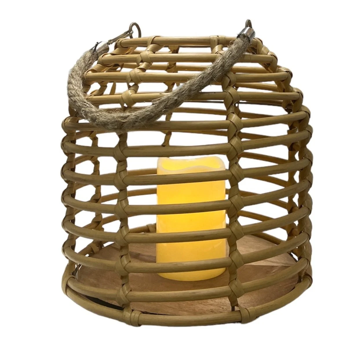 Rattan Lantern with Flameless Candle