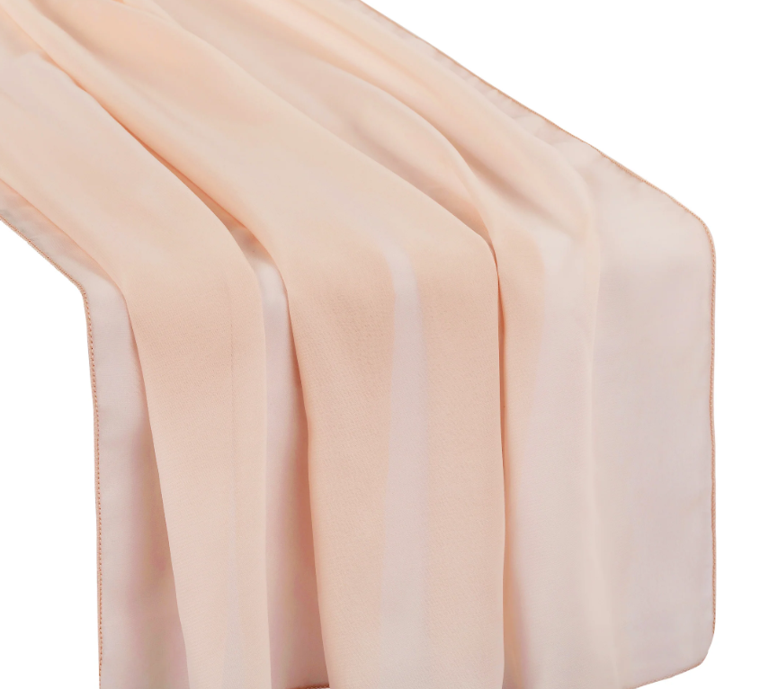 Blush Pink Chiffon Table Runner