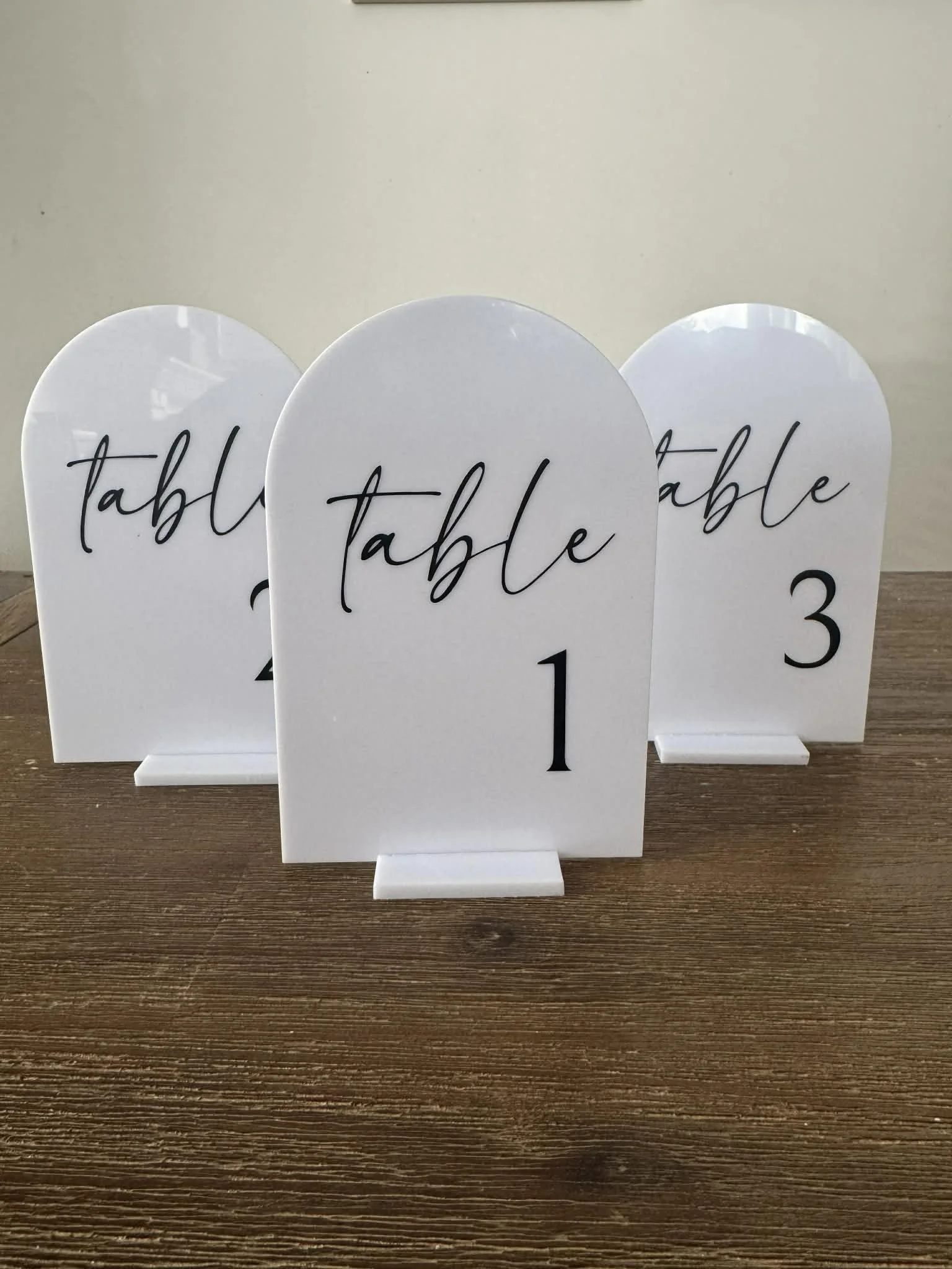 White Arched Table Numbers