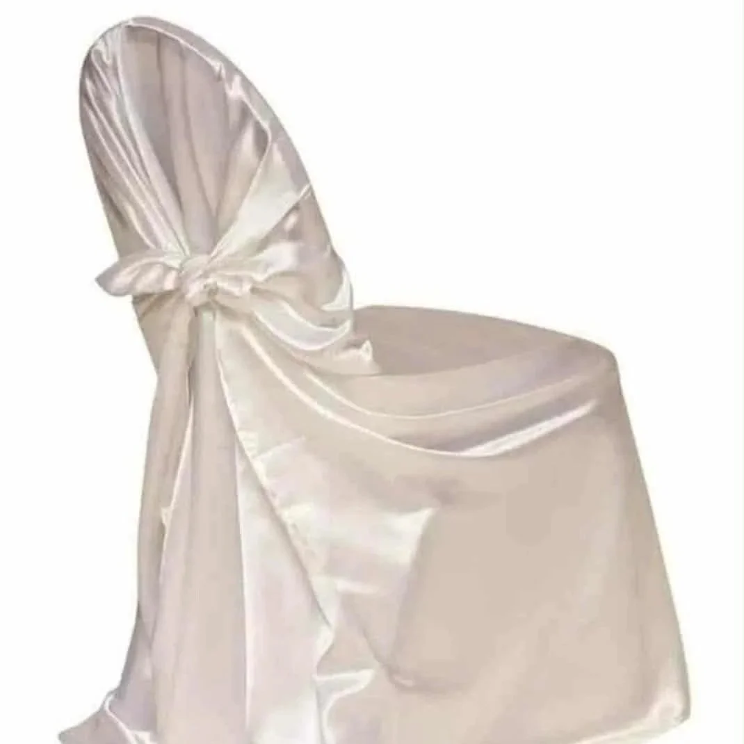 Universal Satin Chair Covers (White)