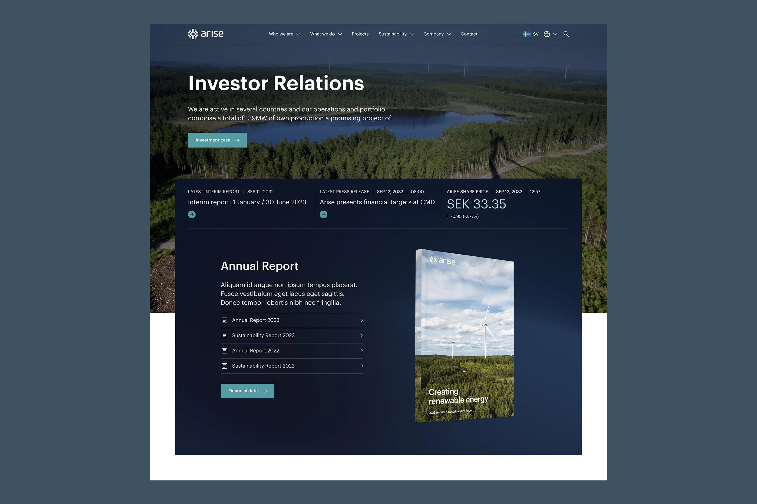 Arise website design