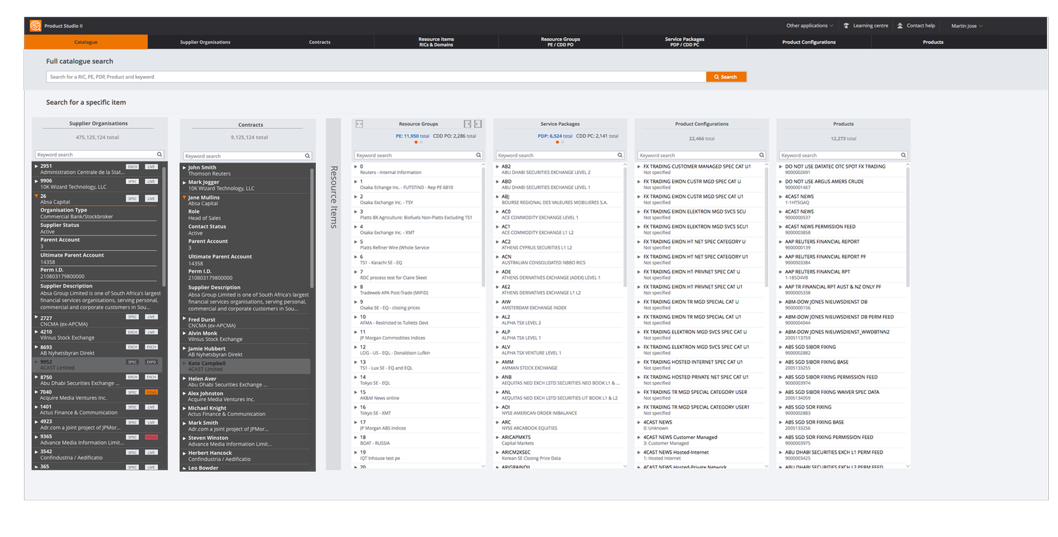 Platform interface view