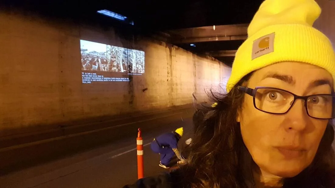 Projections Inside Battery Street Tunnel, Hello | Goodbye: Viaduct Arts Festival, February 2, 2019