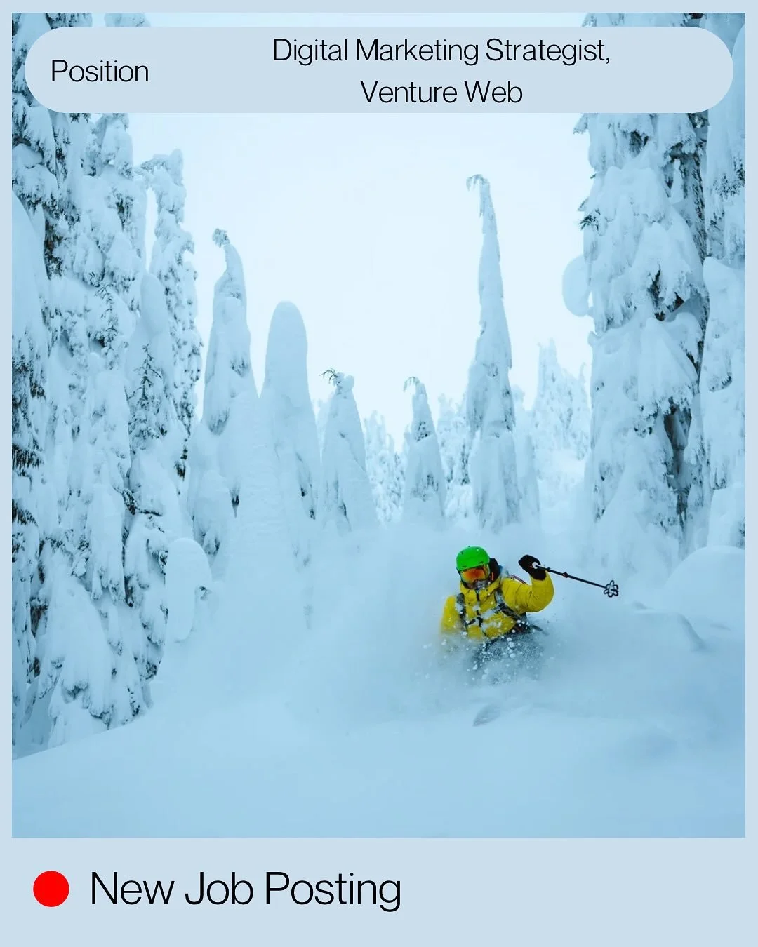 Dream job alert for Sea to Sky marketers🏔️

VentureWeb &mdash; Squamish&rsquo;s award-winning digital marketing agency &mdash; is hiring a Digital Marketing Strategist to lead campaigns for top outdoor and adventure brands.

If you love digital stra