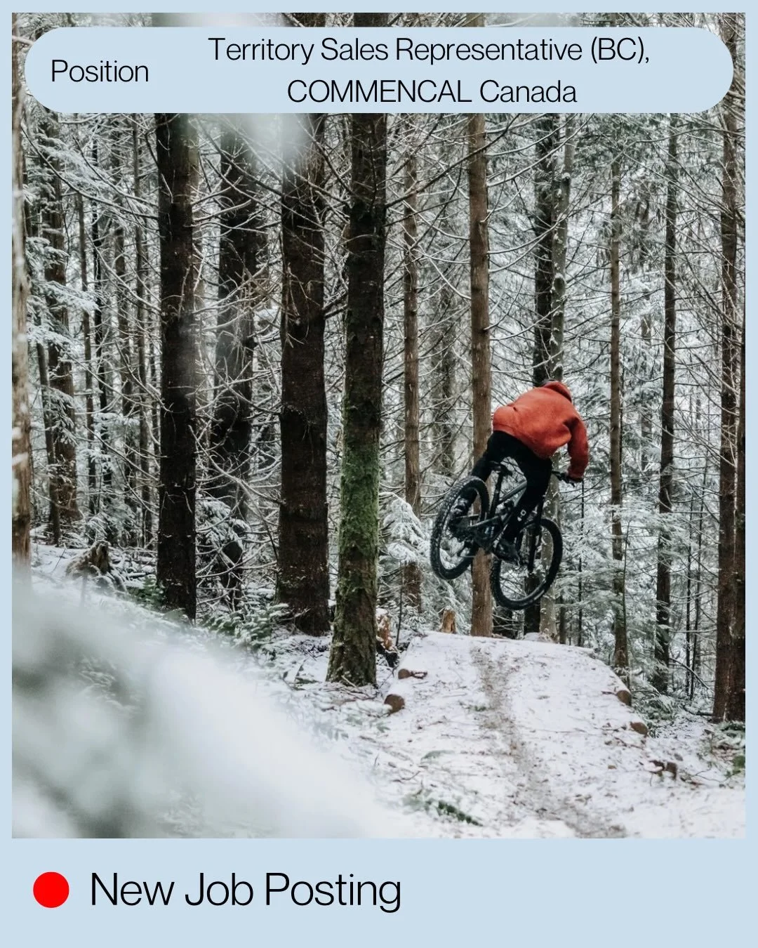 COMMENCAL Canada is hiring a Territory Sales Representative in British Columbia 🚲
This hybrid role combines field sales, dealer development, showroom support in Squamish, and brand activation across the province.

📍 BC Territory + Squamish Showroom