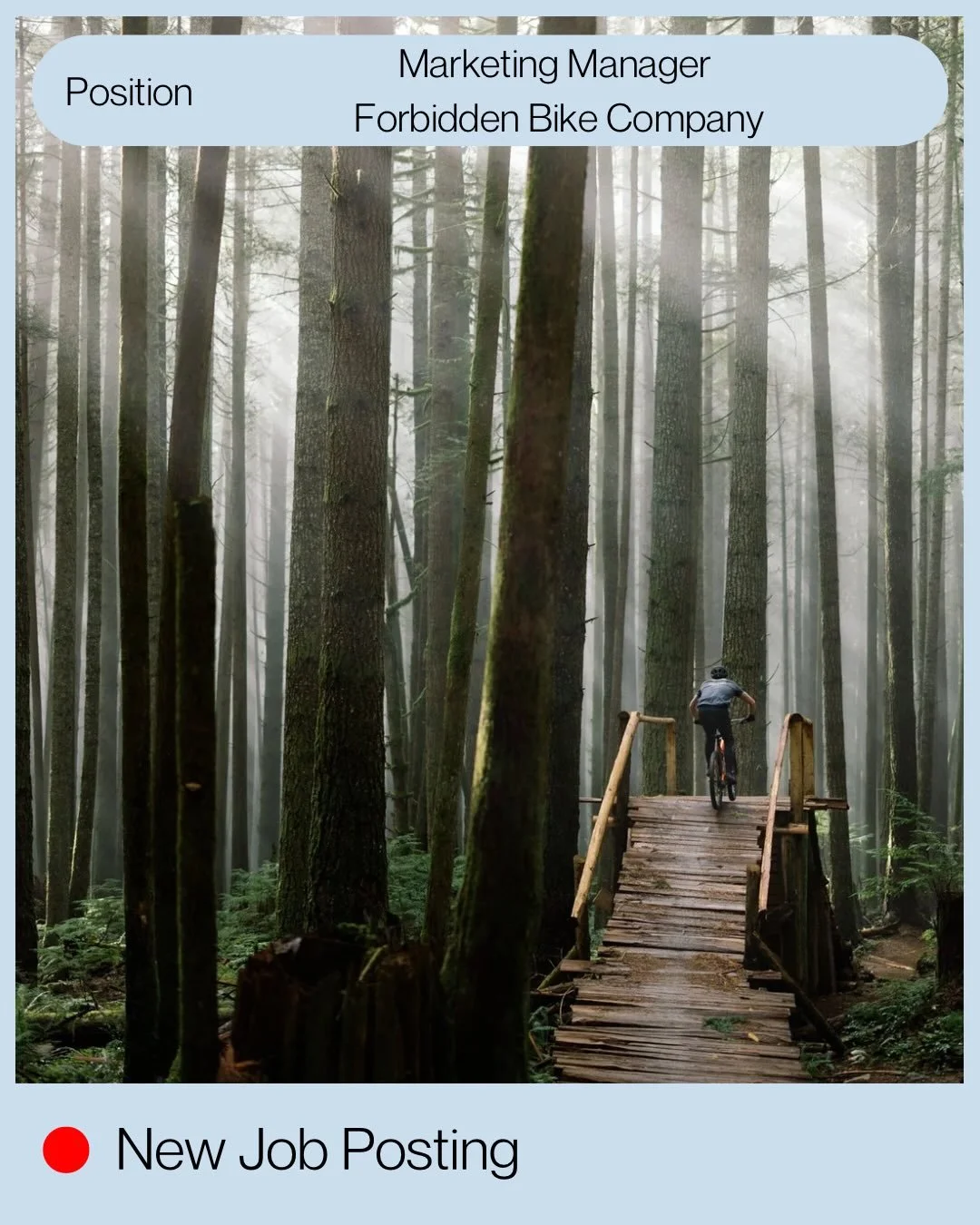 Forbidden Bike Company is hiring a Marketing Manager 🚲

Own campaign execution, work with athletes, and help bring one of MTB&rsquo;s most respected brands to life.

💰 From $87.5K | 📍 Cumberland, BC | 💼 Full-Time

Apply: employment@forbiddenbike.
