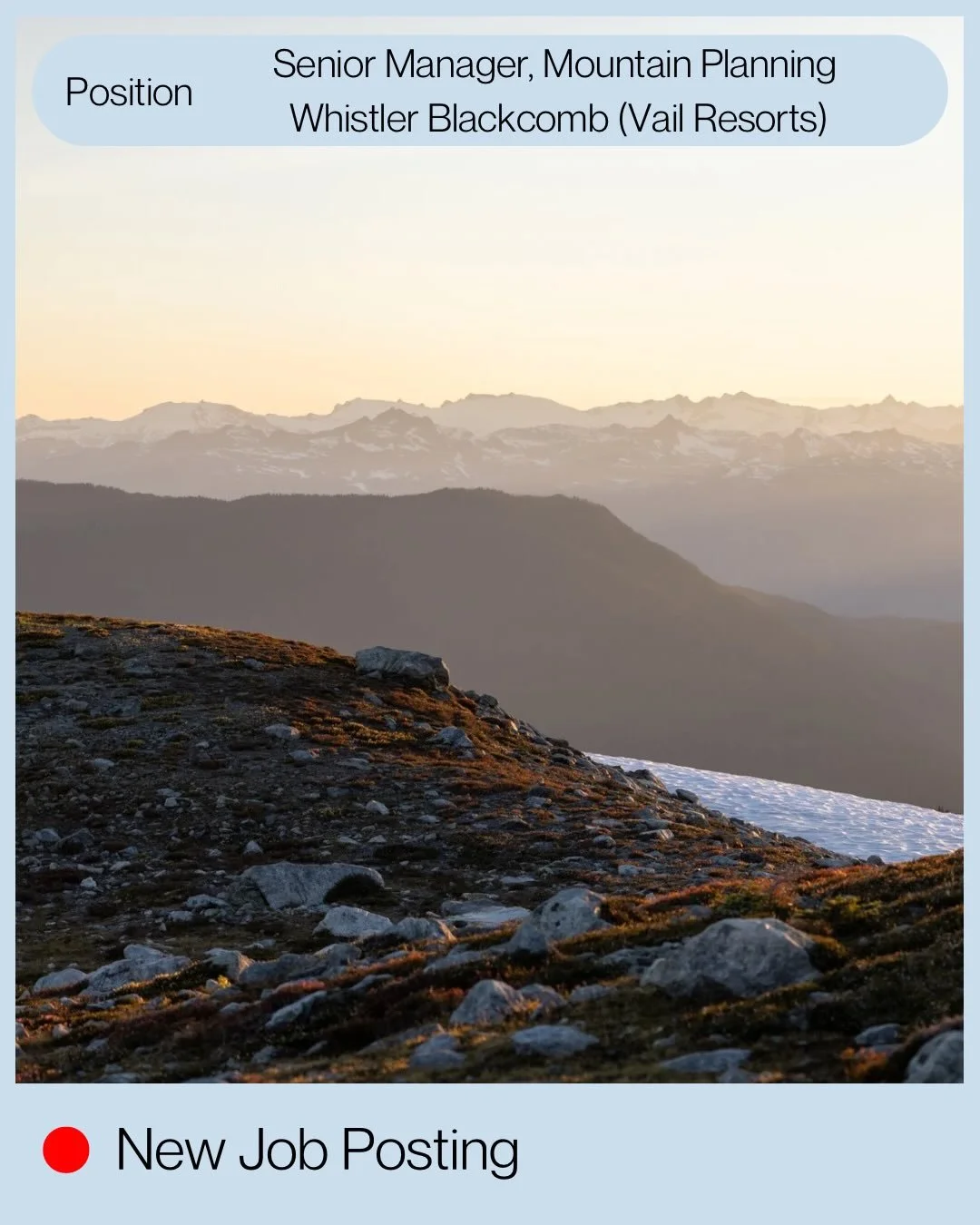 Whistler Blackcomb is hiring a Senior Manager, Mountain Planning 🏔️

Lead large-scale resort development, from trail expansions to lift infrastructure, at one of the world&rsquo;s top mountain destinations.

💰 $121K&ndash;$156K + bonus | 📍 Whistle