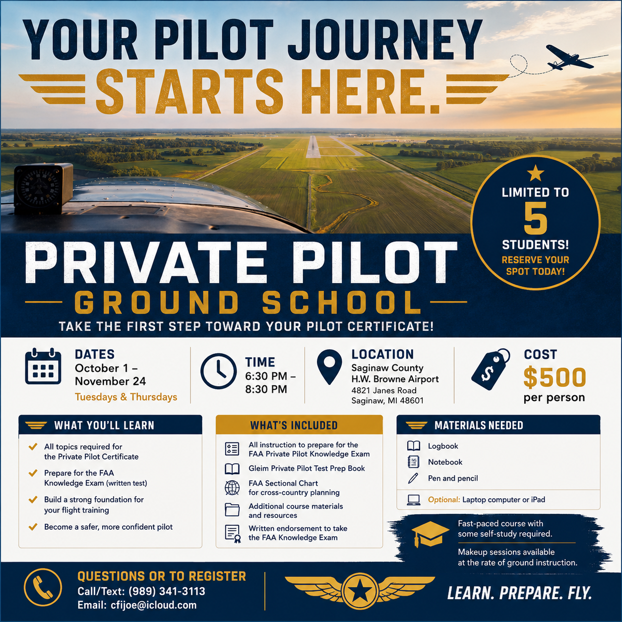 Private Pilot Ground School Announced
