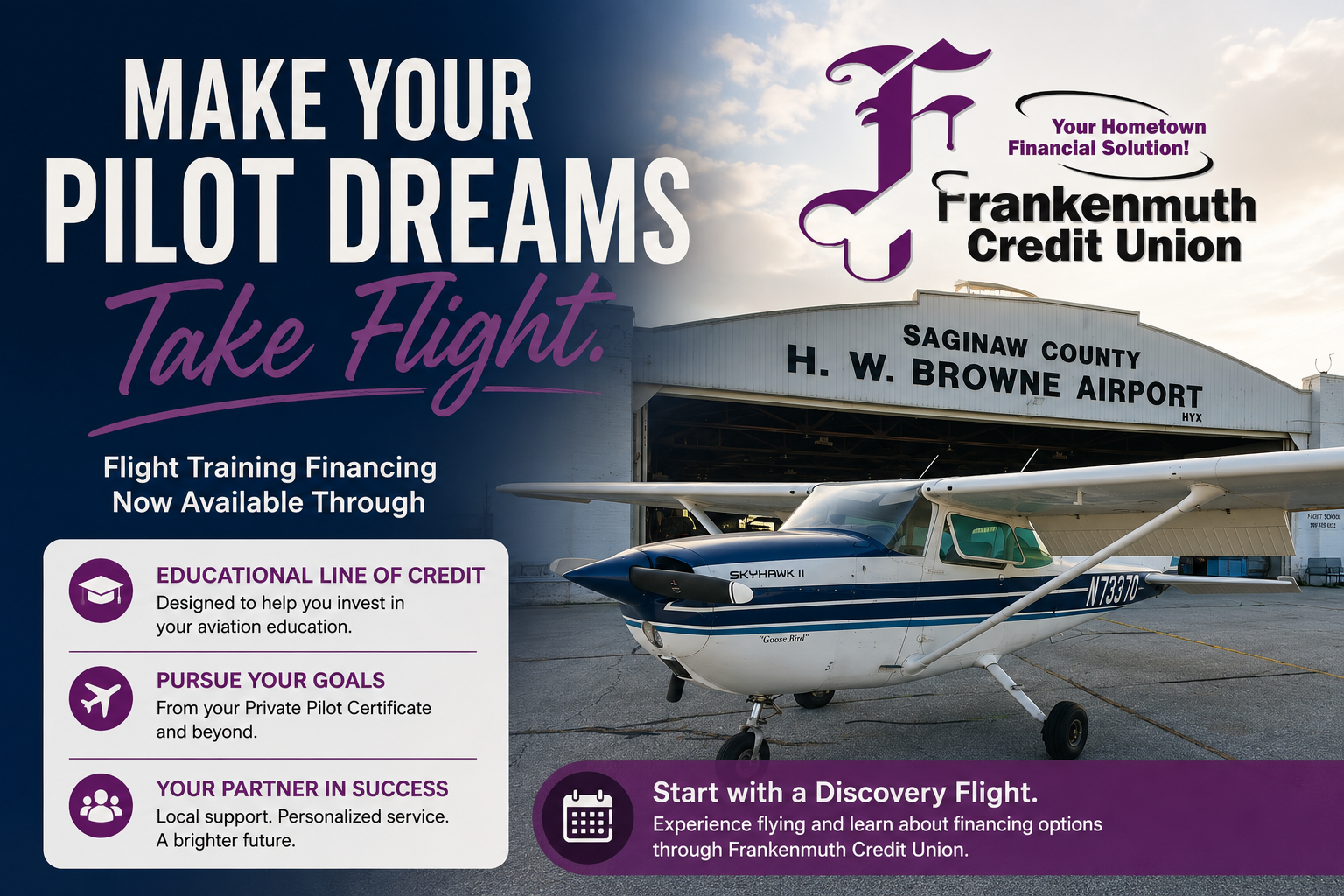 Flight Training Just Became More Accessible: Financing Now Available Through Frankenmuth Credit Union