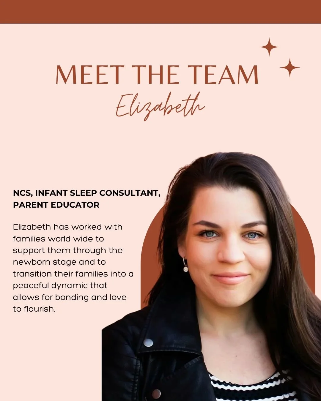✨ Meet The Team ✨ 

As a mom herself, Elizabeth knows firsthand how complex the transition to parenthood can be. She supports families worldwide, helping them create peaceful rhythms where love and bonding can flourish. With her gentle guidance, fami