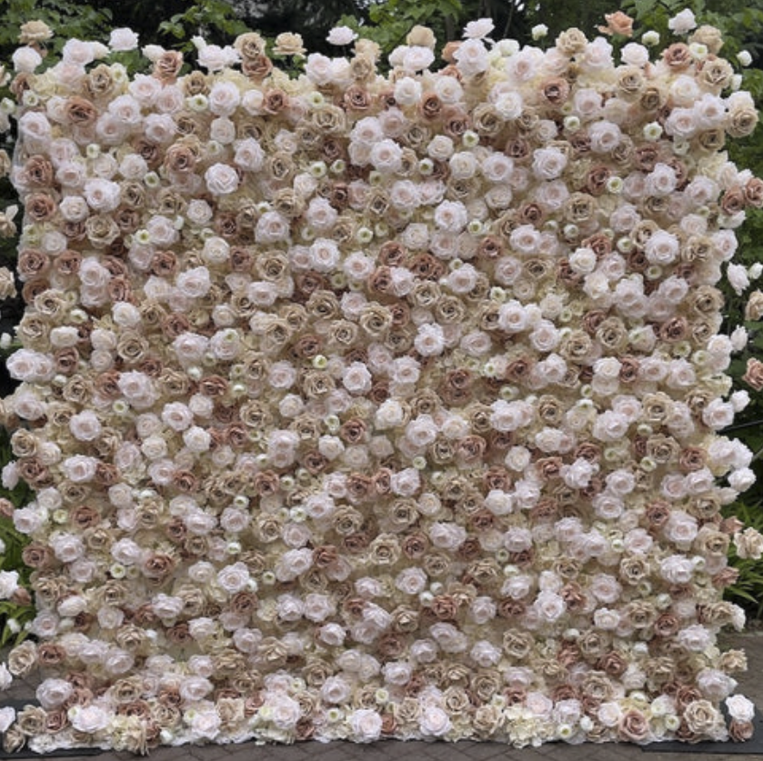 light pink and coffee flower wall rent wedding nyc nj Long Island 