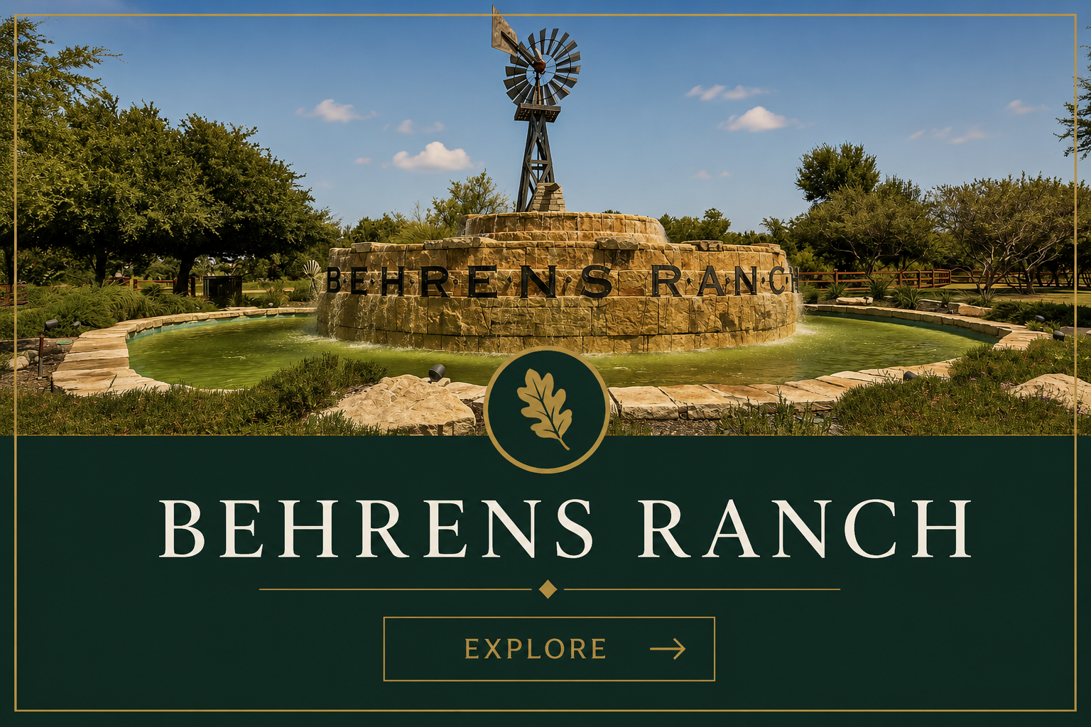 Behrens Ranch neighborhood entrance in Round Rock, Texas