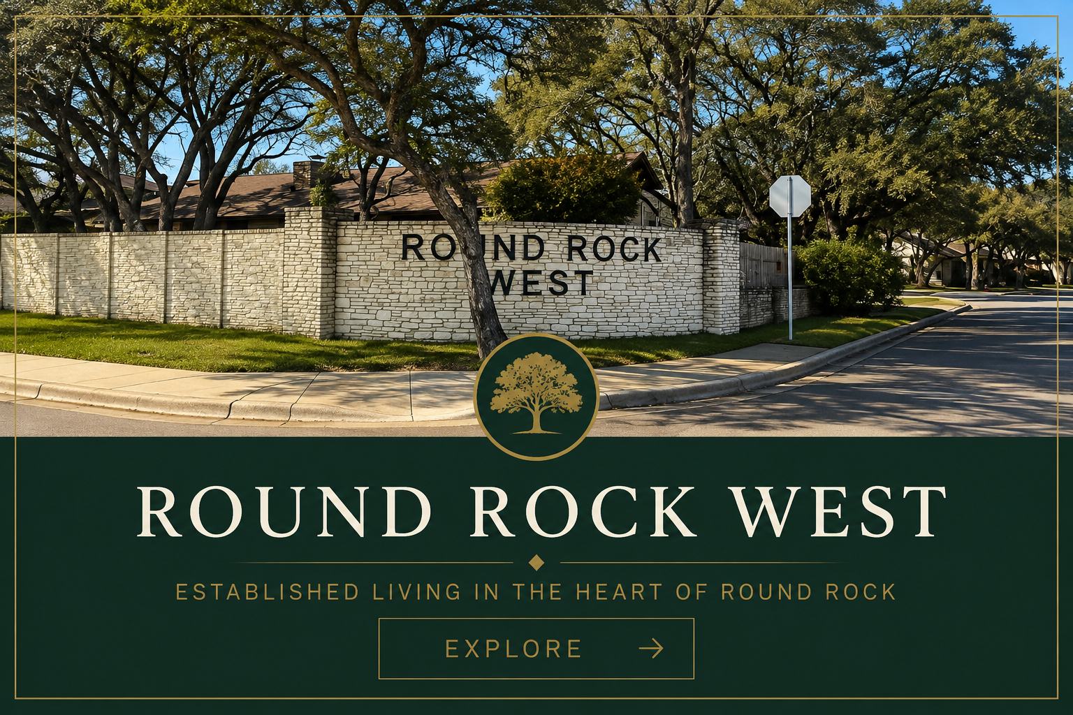 Round Rock West neighborhood entrance in Round Rock, Texas