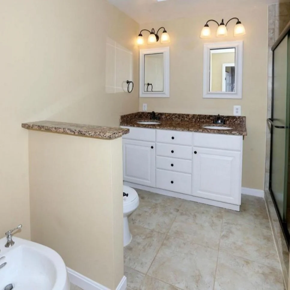 En suite BEFORE, complete with cold-water old-school bidet