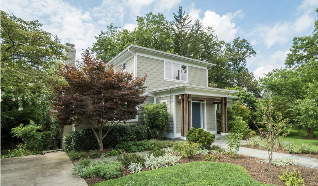BEFORE: Lovely house, crappy concrete driveway. There are plans to do a concrete stain in a stencil in the future, but for now, even though we have a back deck we prefer hanging out in the front where we can talk to neighbors and the kids' play area 
