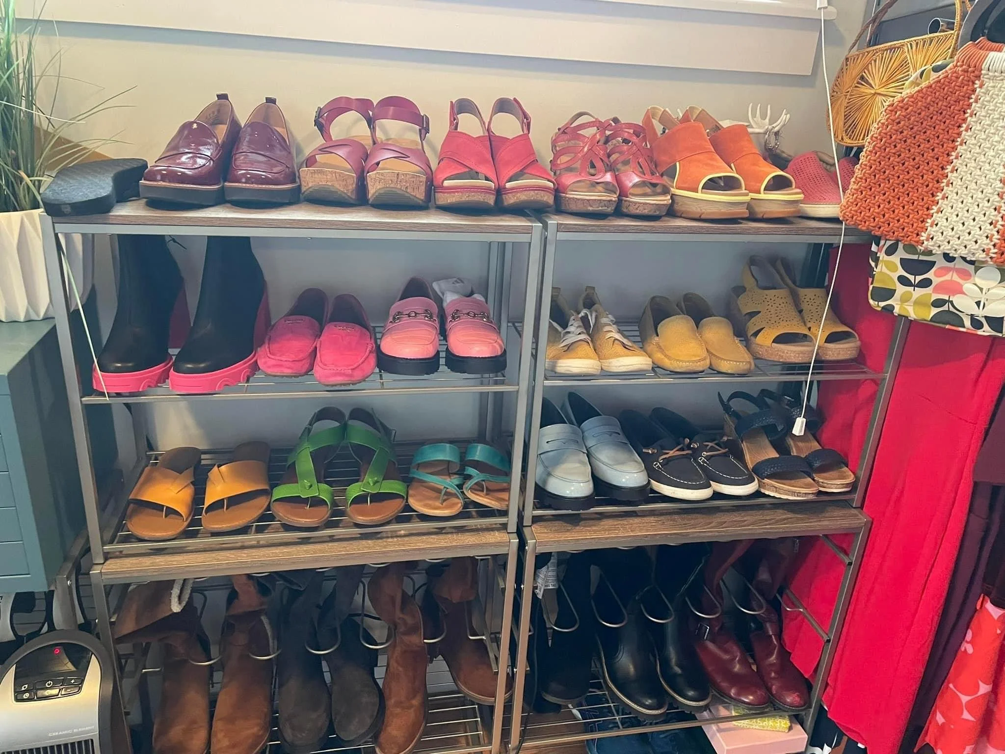 I love love love these shoe racks from Target. As you can see, I do everything in rainbow (yes, I know the Home Edit ladies do that too - that's because it's awesome! I've been doing it since 5th grade).  It's nice because when you have shoes to put 