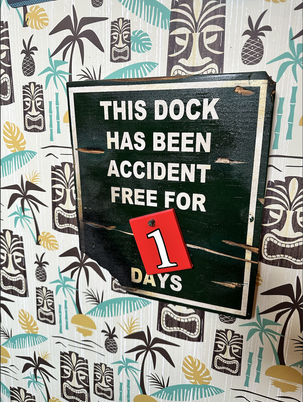 AFTER: An actual replica of a sign on the Jungle Cruise ride that I ordered from an artist on Etsy  