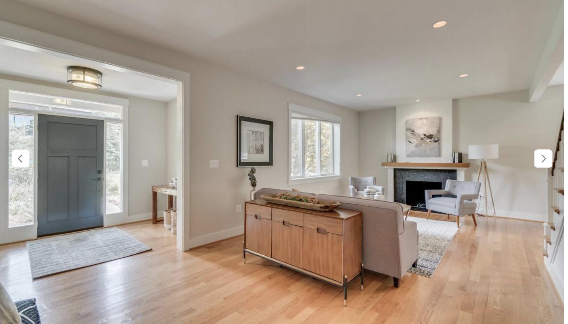 BEFORE, continued: ...and that is a challenge, when the space is open to the foyer and entry of the home. It's hard to know where to start and stop the definition of that room, and to make sure the transition between spaces makes sense and isn't too 