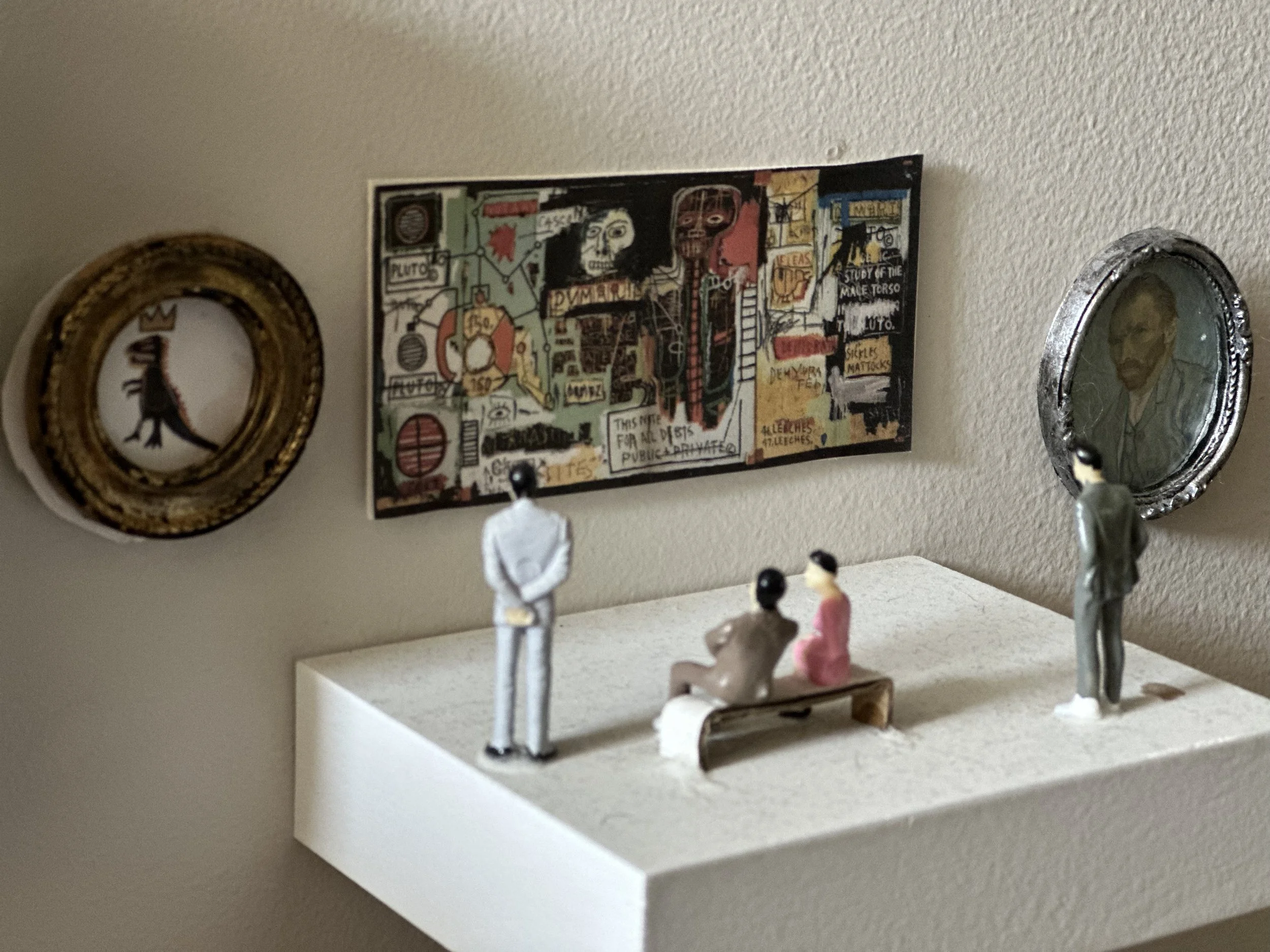 a miniature art gallery installation 