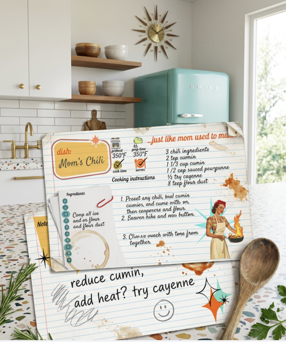 MIDCENTURY RECIPE CARD (PRINTABLE PDF)
