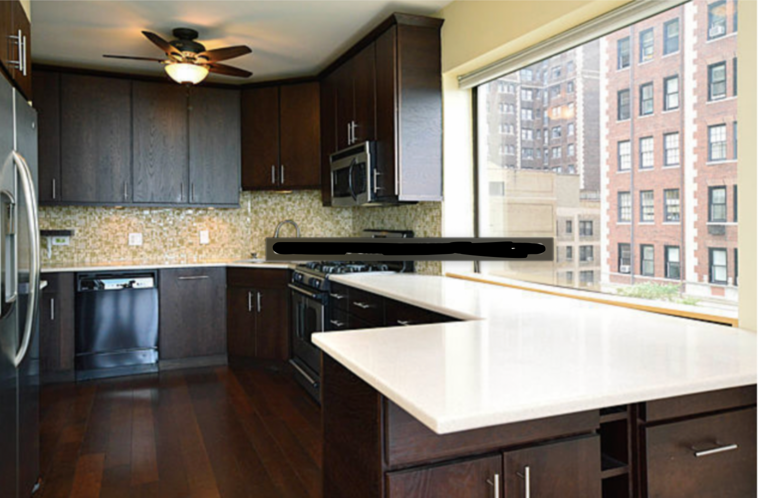 AFTER: to be fair, even this is dated now but it was TRES CHIC back in 2008. Doing a reno in a high rise is no easy feat - the elevator schedule alone would give you hives