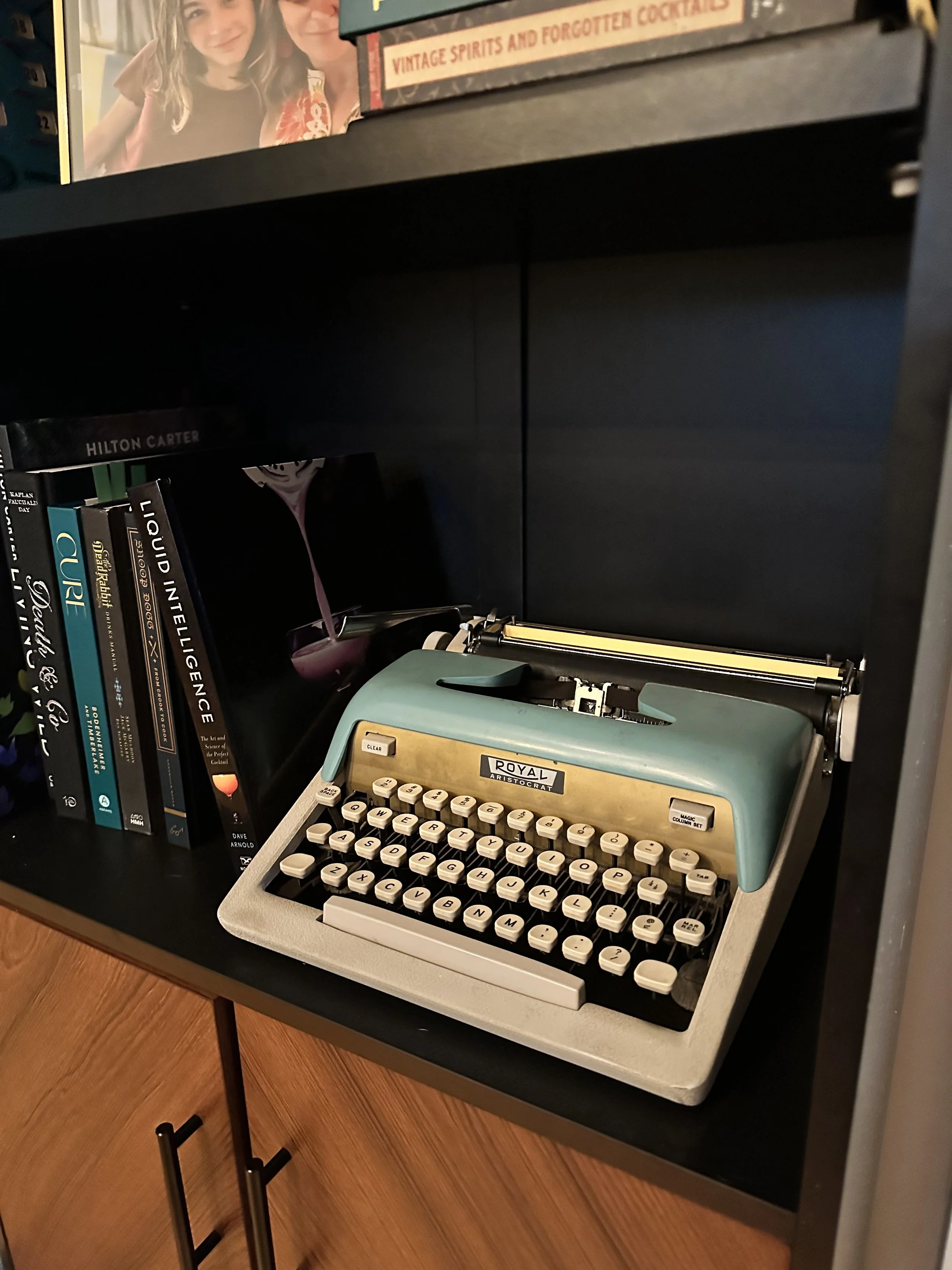 This turquoise beauty was the guest book at the wedding - guests typed their well wishes!