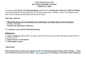 Ocean City Planning Board: 3128 Asbury Avenue Subdivision