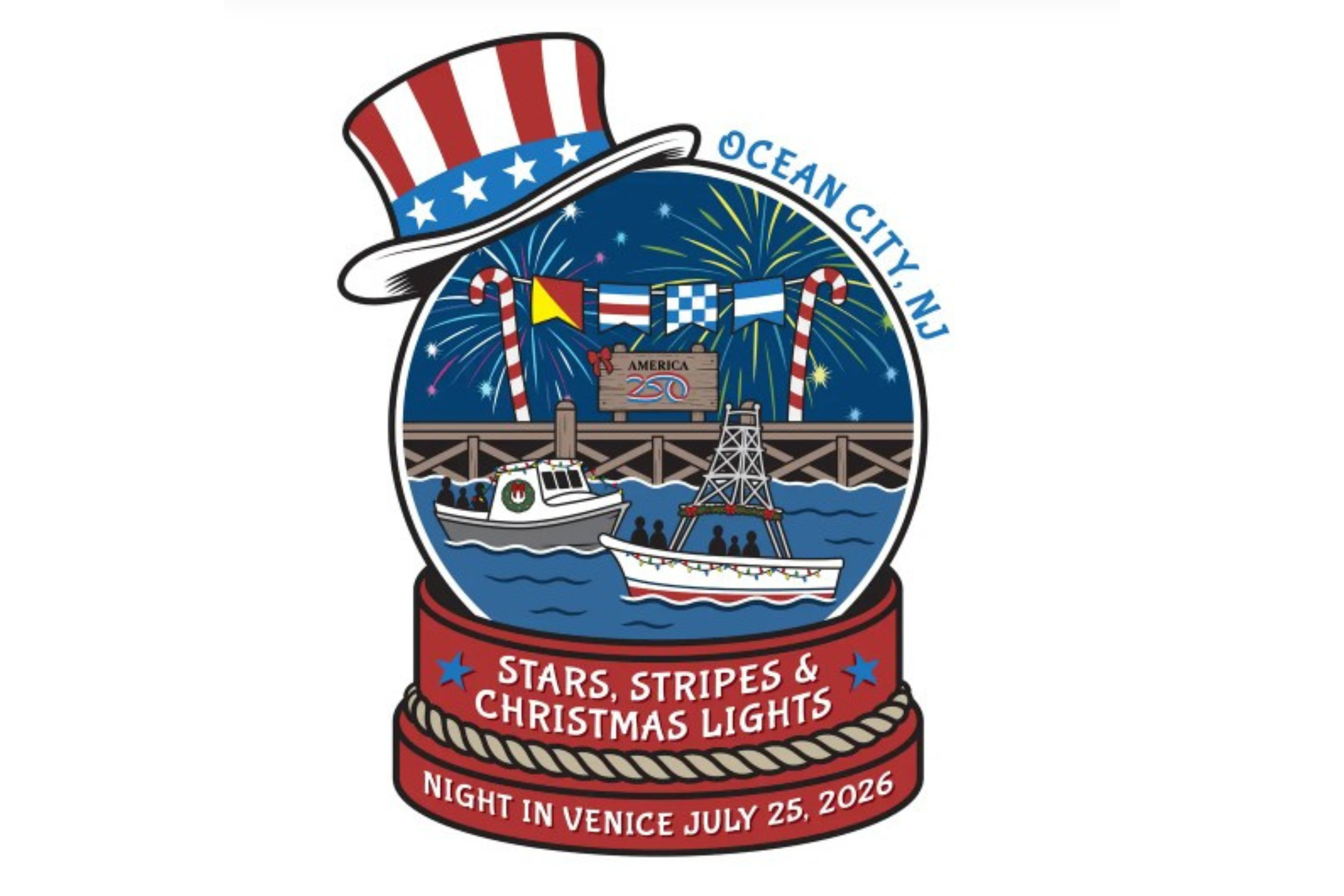 Get the full schedule for Ocean City’s 2026 Night in Venice boat parade, featuring John Kruk, Randy Quaid, and the bayfront fireworks.