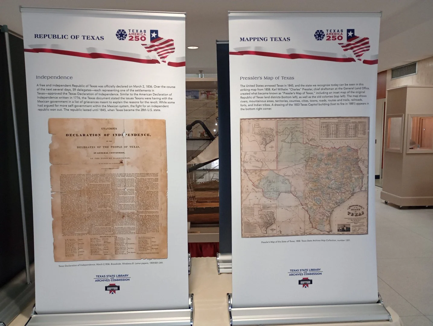 Texas America 250 Exhibit at the Galveston County Museum