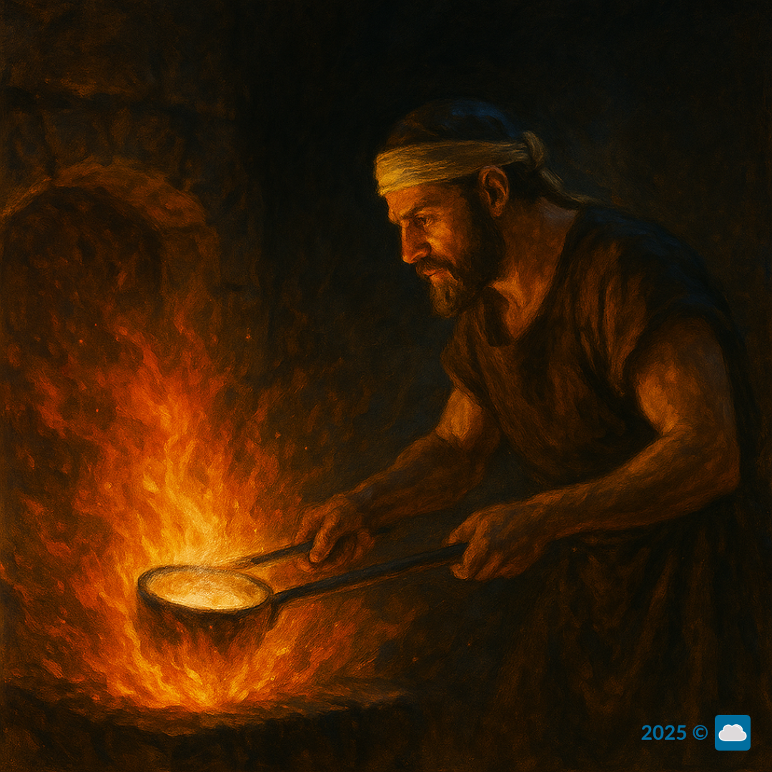 A picture of a refiner's fire from Malachi
