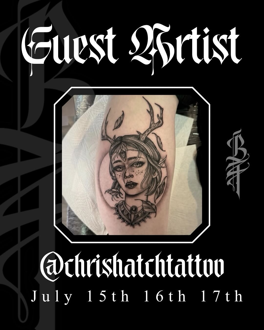 @chrishatchtattoo will be joining us here at the studio for 3 days in July (we really do spoil you). DM him directly to book in ✨
.
#blacktapestrytattoo #deptfordtattoo #southlondontattoo #london #tattoo #blacktattoo #blackworktattoo #londontattooart