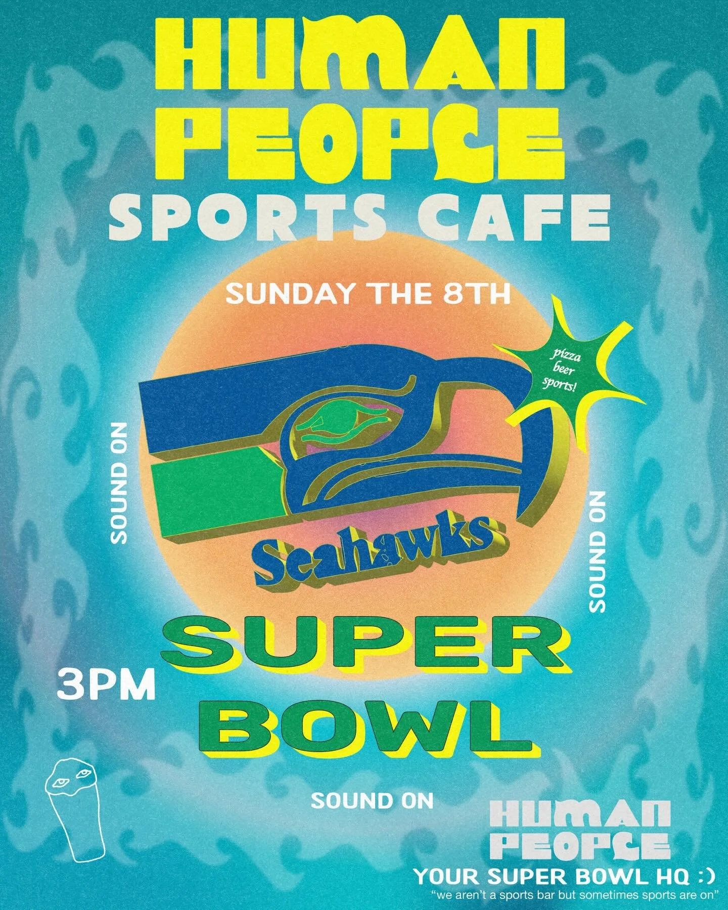 Hello! A late post to tell you we WILL be open for the SUPER BOWL and cheering for the Seahawks! 

We will have sound on and be serving our famous HAWKTAIL - shot of stout, shot of espresso, underberg. Come get it! 

Also, come early to snag a table.