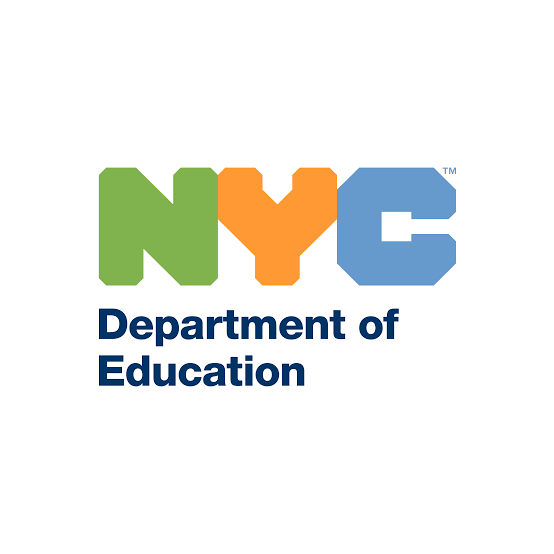 Logo of NYC Department of Education with colorful letters NYC and black text underneath.