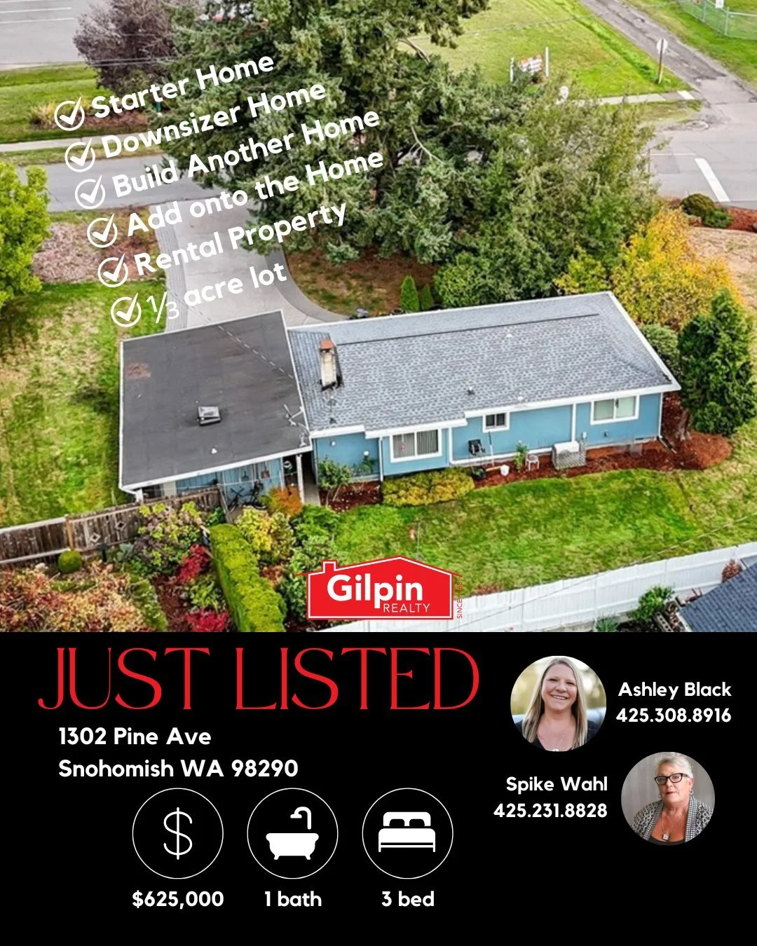 🚨 Just Listed in Snohomish!
📍 View Full Listing → https://zurl.co/O4qdV
💲$625,000 | 🛏 3 Beds | 🛁 1 Bath | 📐 1,066 Sq Ft
📦Lot Size: 0.33 Acres (14,375 Sq Ft) | MLS# 2443713
✨ Classic Rambler with Endless Potential in the Heart of Snohomi