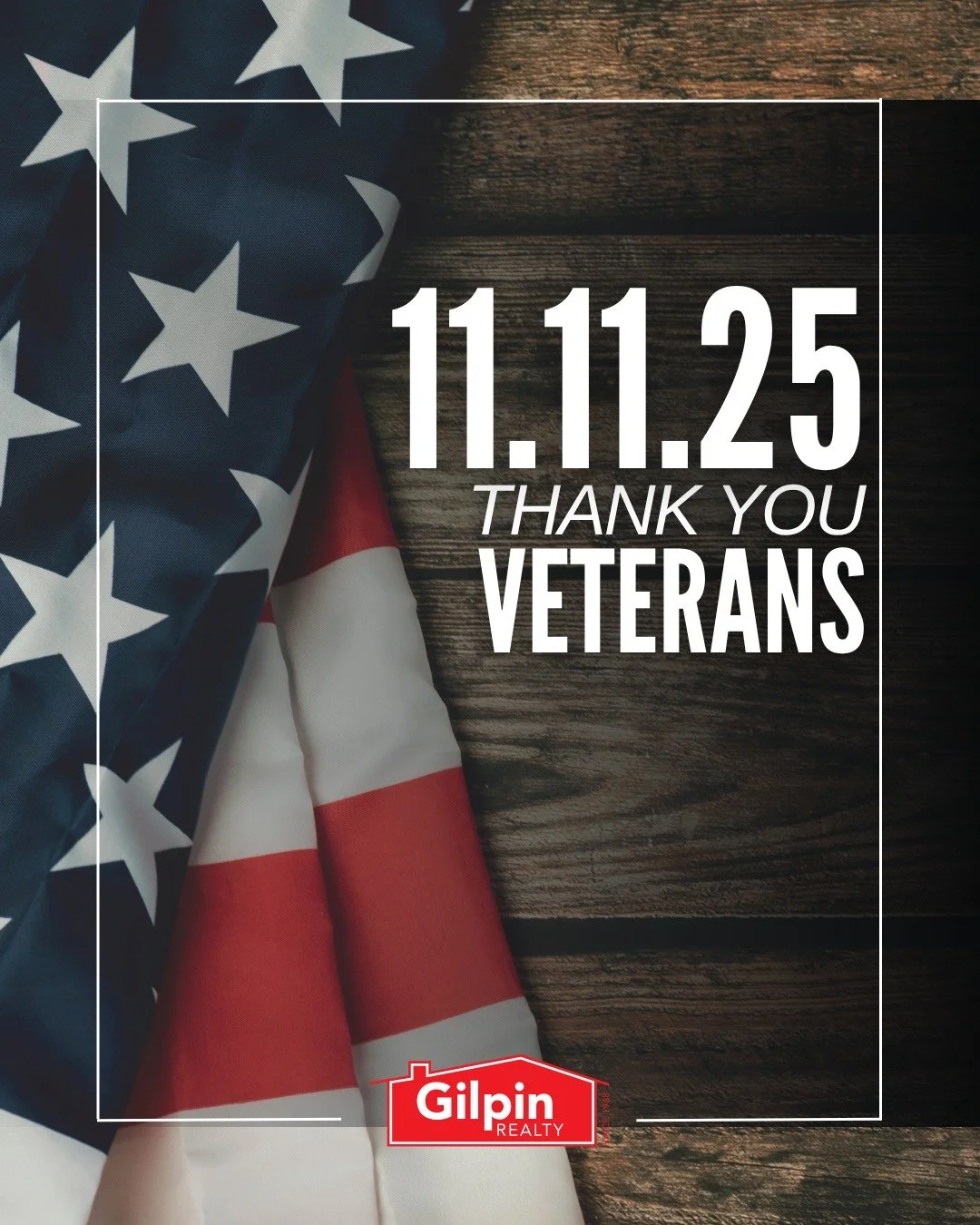 Veterans Day

Thank you Veterans!
.
.
.
#GilpinRealty #Snohomish #RealEstate #HouseHunting #HomesForSale
