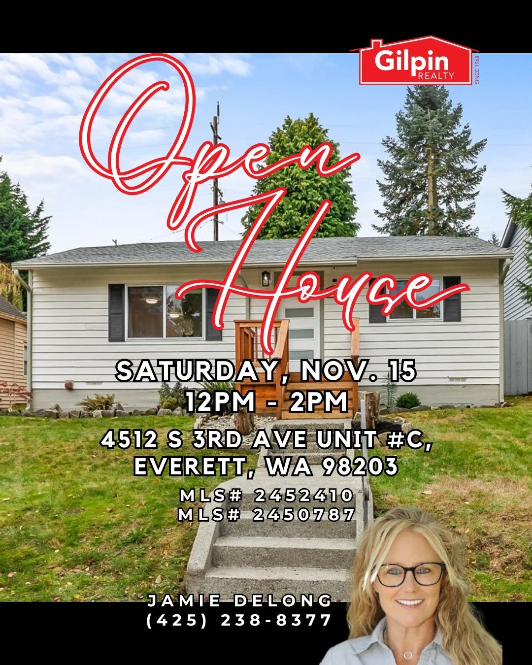 #OpenHouse this Saturday in #Everett ✨
4512 S 3rd Ave Unit C, Everett, WA 98203
🗓 Saturday, 11/15 | 12 PM &ndash; 2 PM
💰 Offered at $464,000

Looking for charm, affordability, and move-in ready? This beautifully remodeled detached condo in Historic