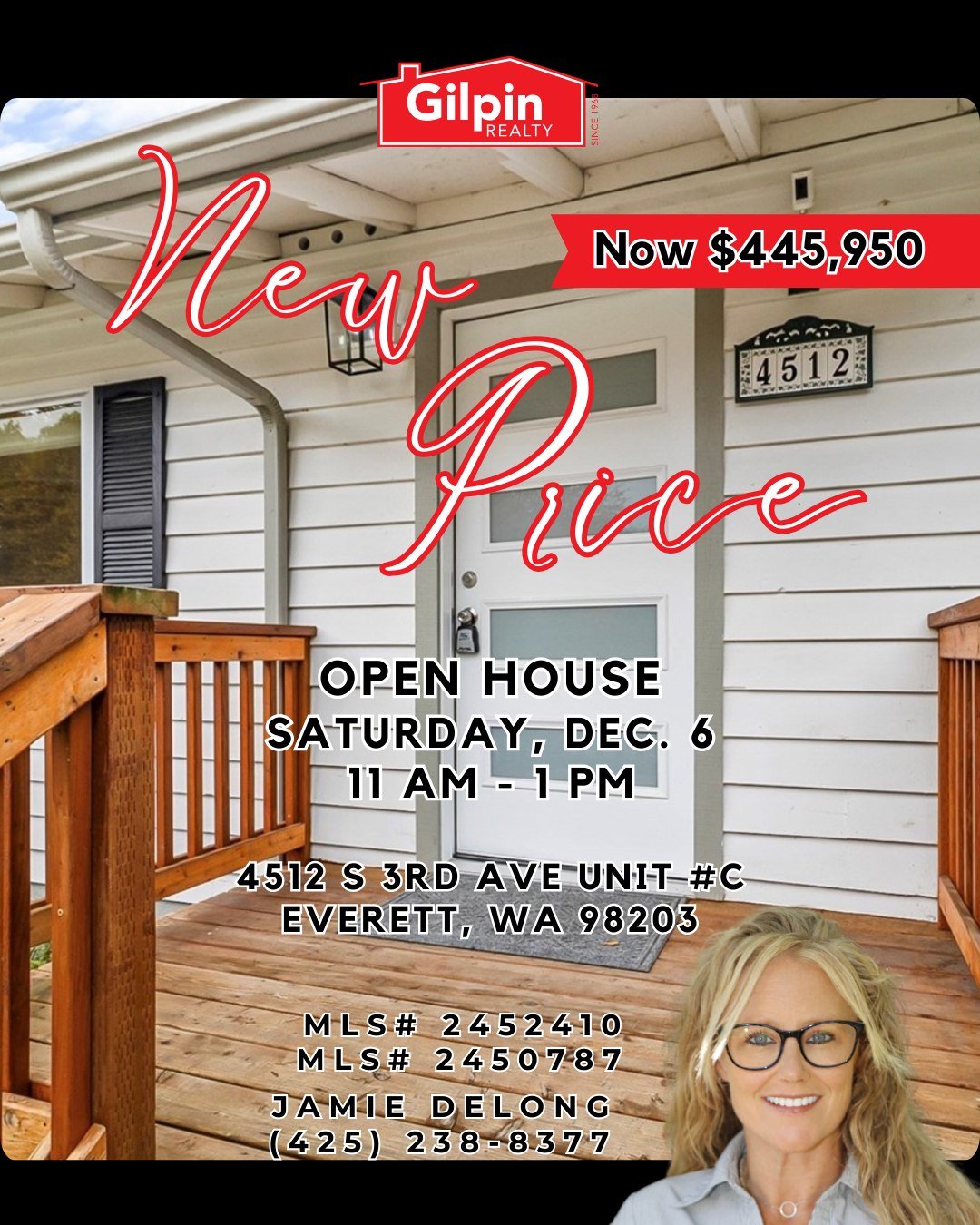 #NewPrice &amp; #OpenHouse this Saturday in #Everett ✨

4512 S 3rd Ave Unit C, Everett, WA 98203
🗓 Saturday, 12/06 | 11 AM &ndash; ! PM
💰 Now offered at $445,950

Looking for charm, affordability, and move-in ready? This beautifully remodeled detac