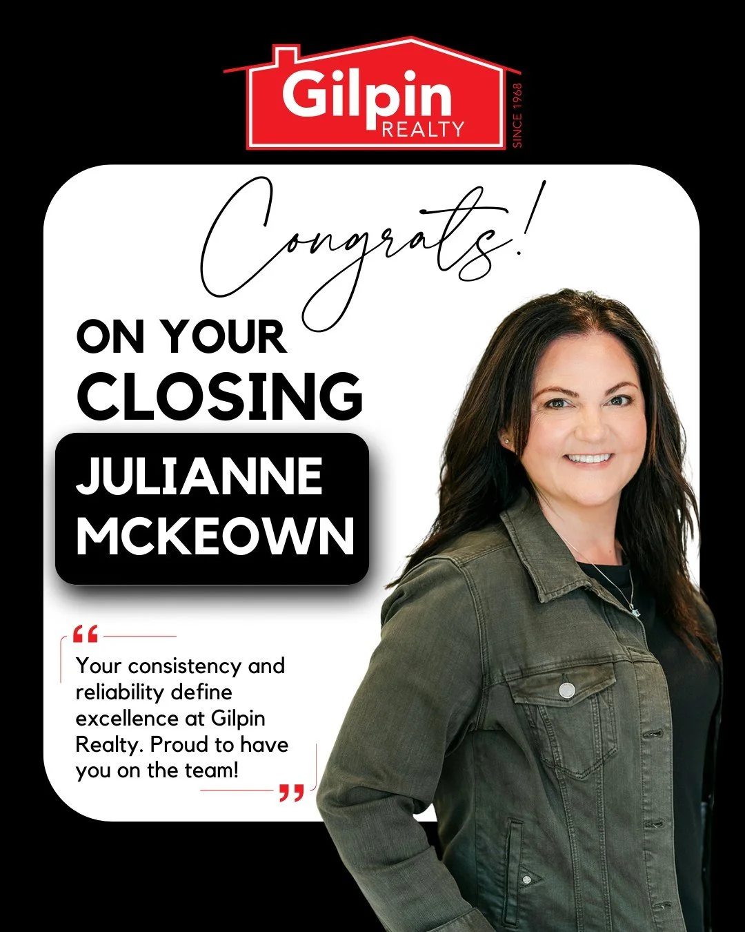 Congratulations to Julianne McKeown on a successful closing in Snohomish! Julianne represented the buyer and did an excellent job navigating the process and delivering results for her client. Proud to have her on the Gilpin Realty team.

- Gabe Gilpi