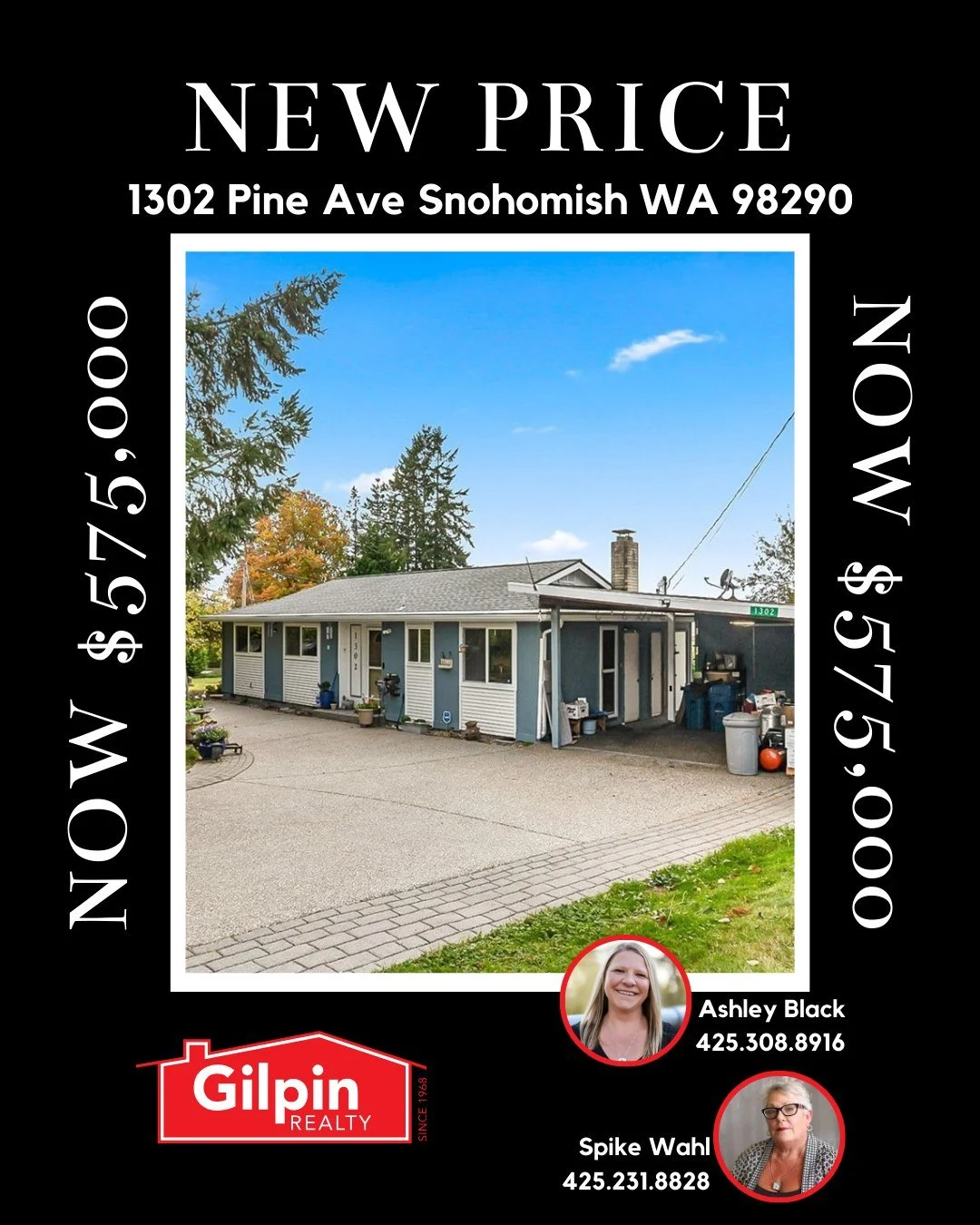✨ New Price in #Snohomish ✨
📍 1302 Pine Ave, Snohomish, WA

Now offered at $575,000, this 3 bed, 1 bath rambler sits on a rare 14,375 sq ft corner lot just minutes from historic downtown Snohomish. With several updates already underway&mdash;includi