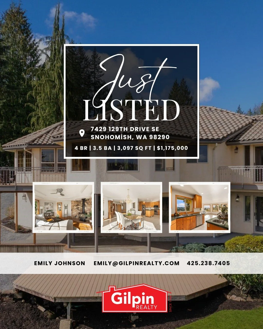 ✨ New Listing | Dutch Hill, Snohomish ✨
View Full Listing >> https://zurl.co/lAXH8 

Timeless design meets unforgettable views at this custom-built rambler in the sought-after Dutch Hill community. With over 3,000 sq ft, this 4-bedroom, 3.5-bat