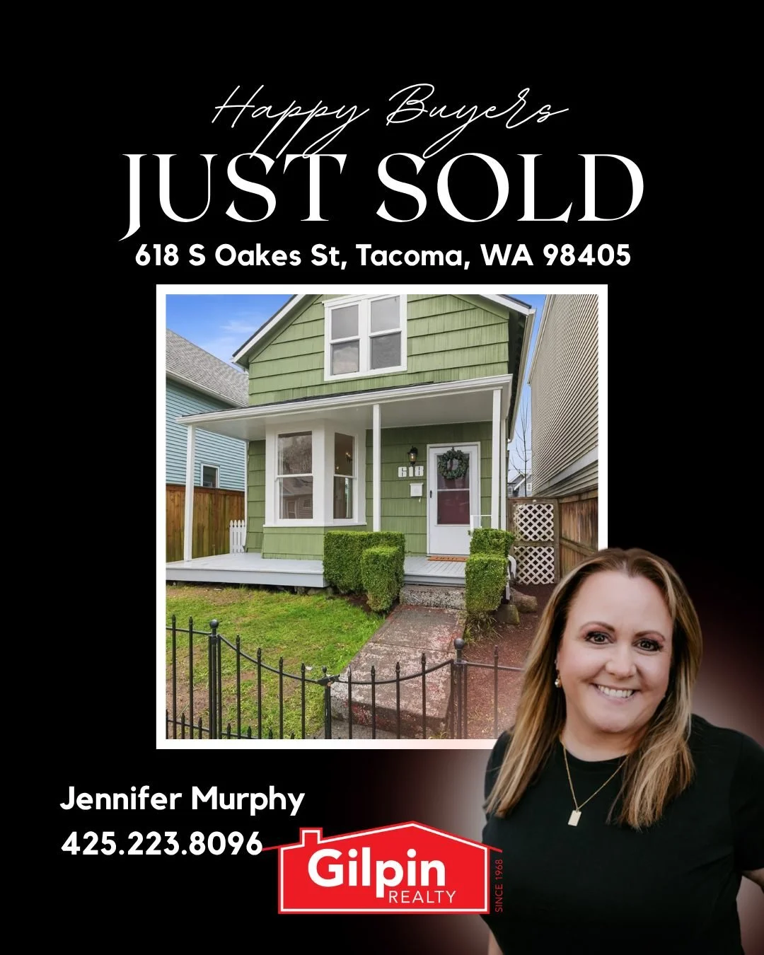 🎉 Just SOLD in Tacoma!
Congratulations to Jennifer Murphy&rsquo;s happy buyers on the purchase of their new home at:
📍 618 S Oakes St, Tacoma, WA 98405

There is nothing better than helping buyers find the right place to call home. Wishing them so 