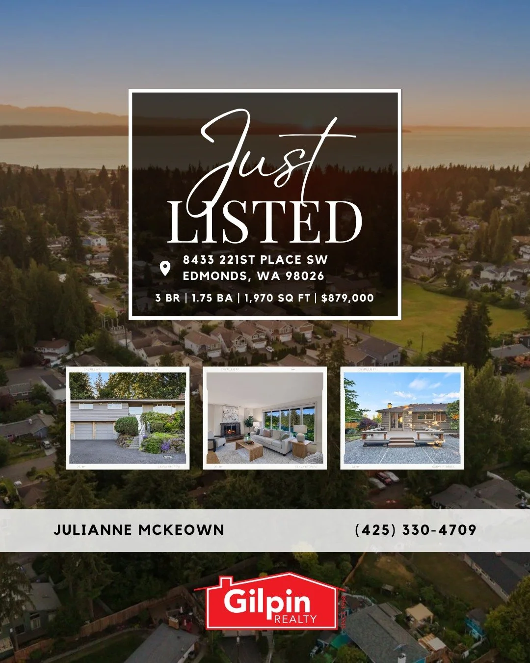 🏡 Just Listed in Edmonds! 🌿
📍8433 221st Place SW, Edmonds, WA 98026 
💰Listed at $879,000

Tucked away at the top of a quiet cul-de-sac, this beautifully maintained home offers the perfect balance of privacy, comfort, and convenience.

✨ 3 Bedroom