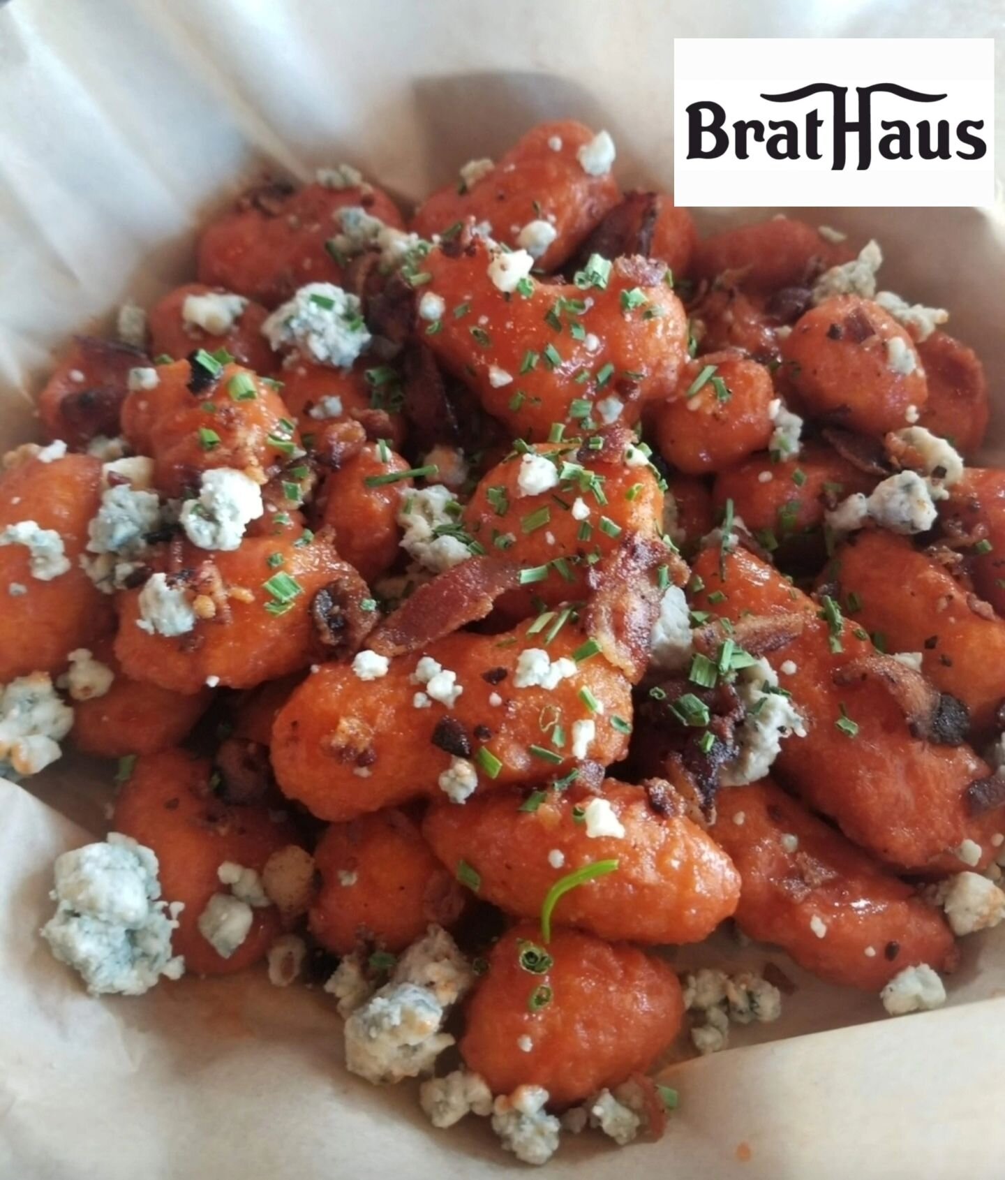 Bacon Buffalo Curds!  Kitchen opens daily at 11am.  #bratsburgersbier #cheesecurds #happyhumpday