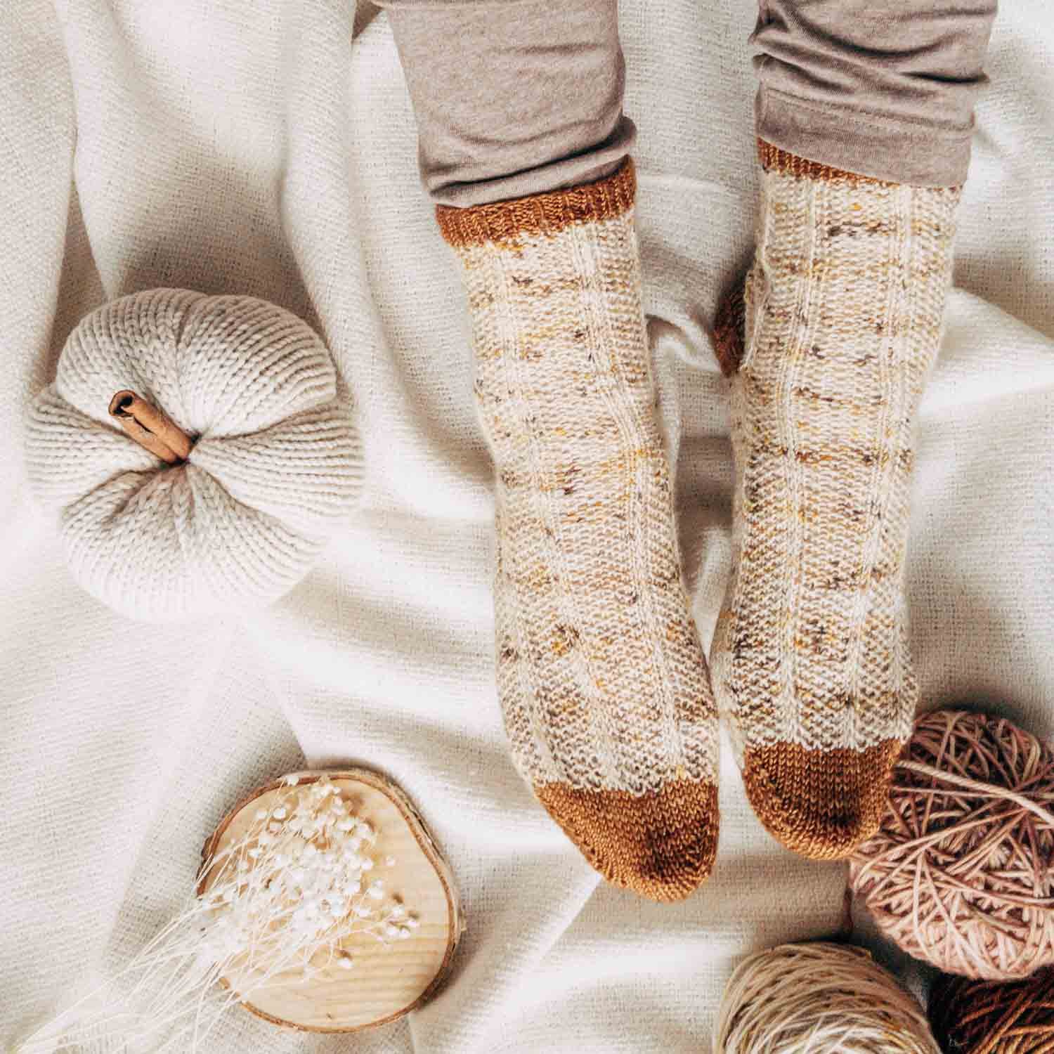 Easy Textured Socks with Stripes Knitting Pattern - Textural Socks
