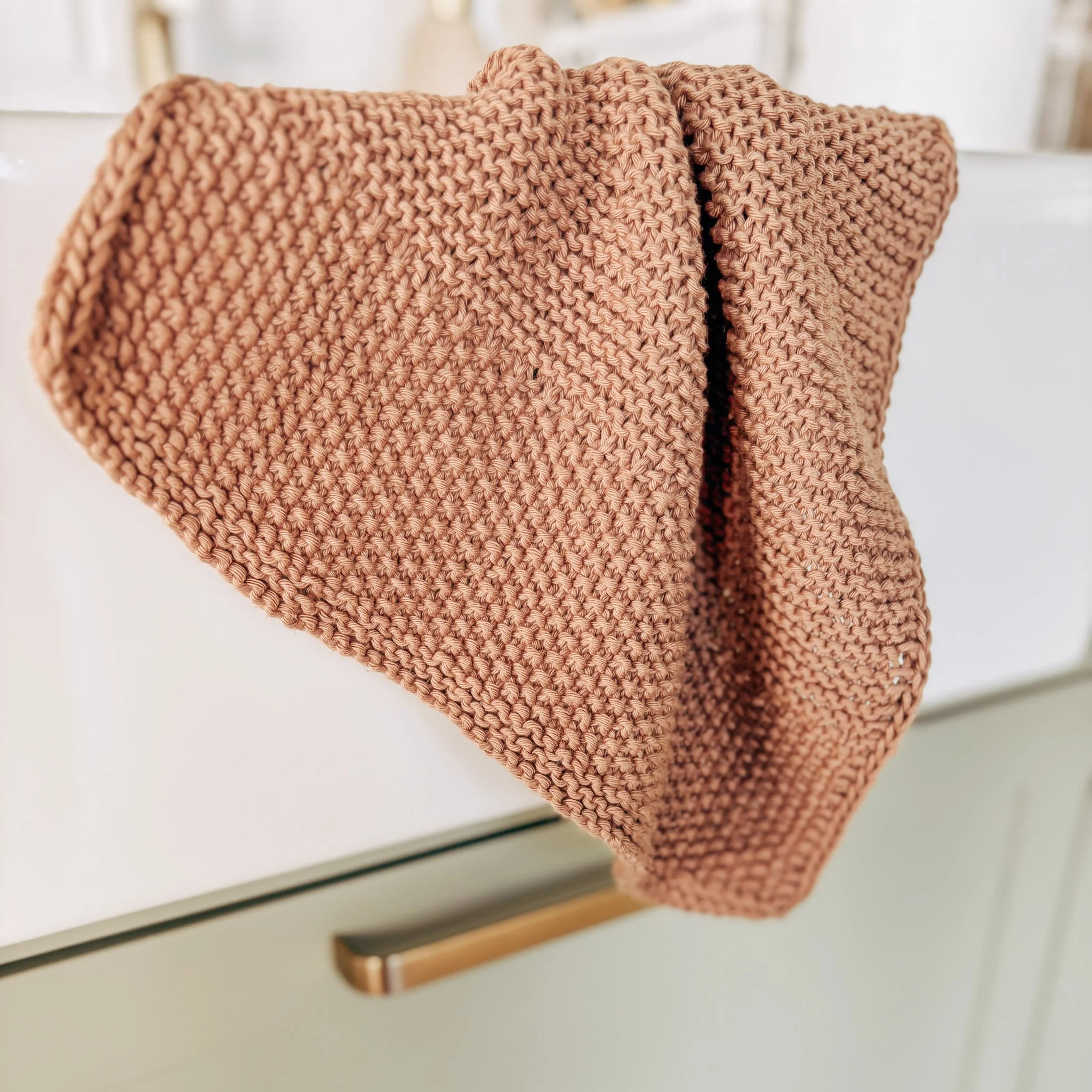 free beginner kitchen towel knitting pattern seed stitch