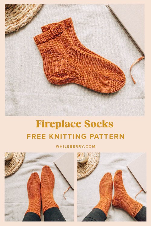 Fireplace Socks - Free Sock Knitting Pattern — Whileberry | Modern ...