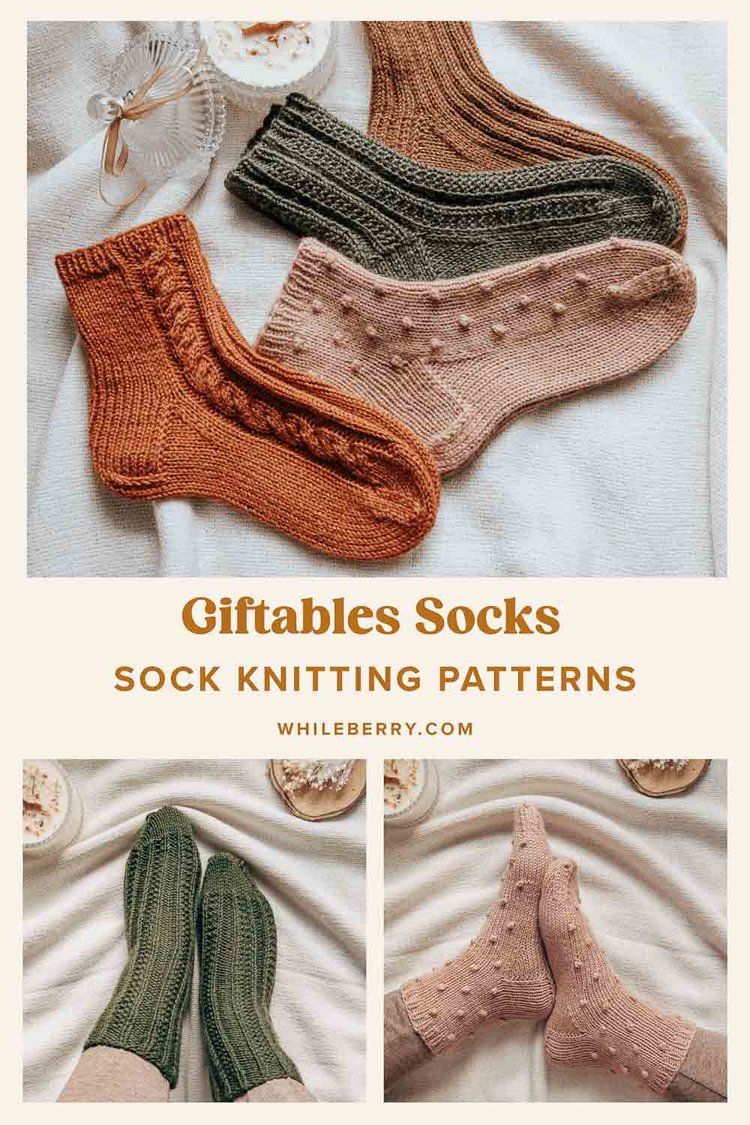 Easy Cozy Worsted Sock Knitting Patterns for Gift Knitting — Whileberry ...