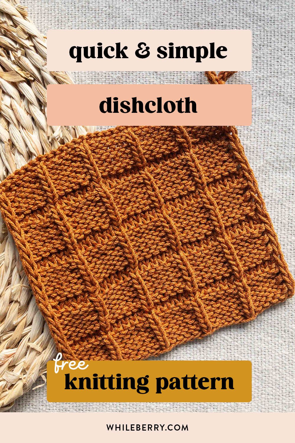 Waffle Knit Dish Cloth Pattern