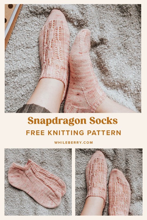 Free Summer Lace Sock Knitting Pattern - Snapdragon Socks — Whileberry ...